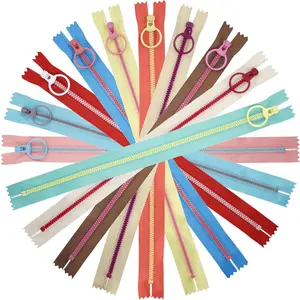 20 count  Zippers with #3 Lifting Ring Pulls Close-end for Sewing Bulk, Nylon Plastic Zippers for DIY Tailor Sewing Craft Bags Garment Clothing, 10 Colors (30cm/12inch)