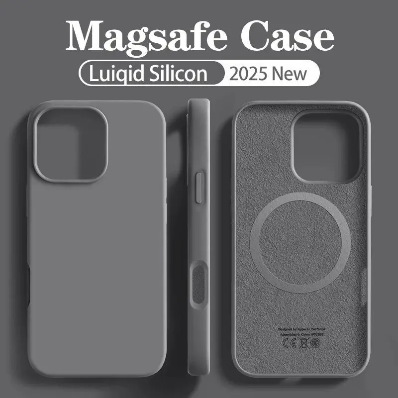 Liquid Silicone Soft Smartphone Case - MagSafe-Compatible Accessories for iPhone 12,13,14,15,16,15 Pro Max,16 Pro Max,16 Plus with Wireless Charging Support, Iphone 16 Plus