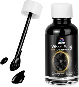 Black Touch Up Paint Rim Paint Wheel Scratch Repair Kit for Curb Rash & Scratches, Universal Black Enamel Repair Scratch Resistant . fl oz Car Touch Up Pen