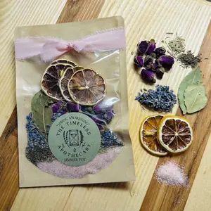 Spring Awakening Simmer Pot Blend - Lavender, Dried Lemons, Rosemary, Thyme, Rose Buds & Pink Himalayan Salt - Natural Home Fragrance for Relaxation
