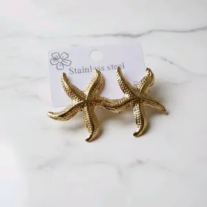Pendientes De Acero Inoxidable Concha De Mar Estrella De Mar Flor Corazón Geométrico Joyería Vintage Para Mujeres