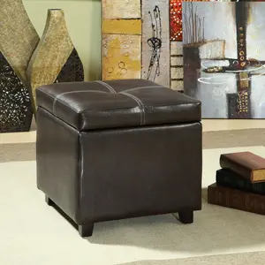 Modway Treasure Upholstered Vinyl Ottoman in Espresso
