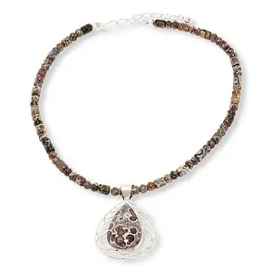 Mine Finds by Jay King Turritella Stone Beaded Necklace with Pendant