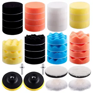 38PCS Car Polishing Pad Kit 3 Inch Buffing Pads Foam Polish Pads Polisher Attachment for Drill