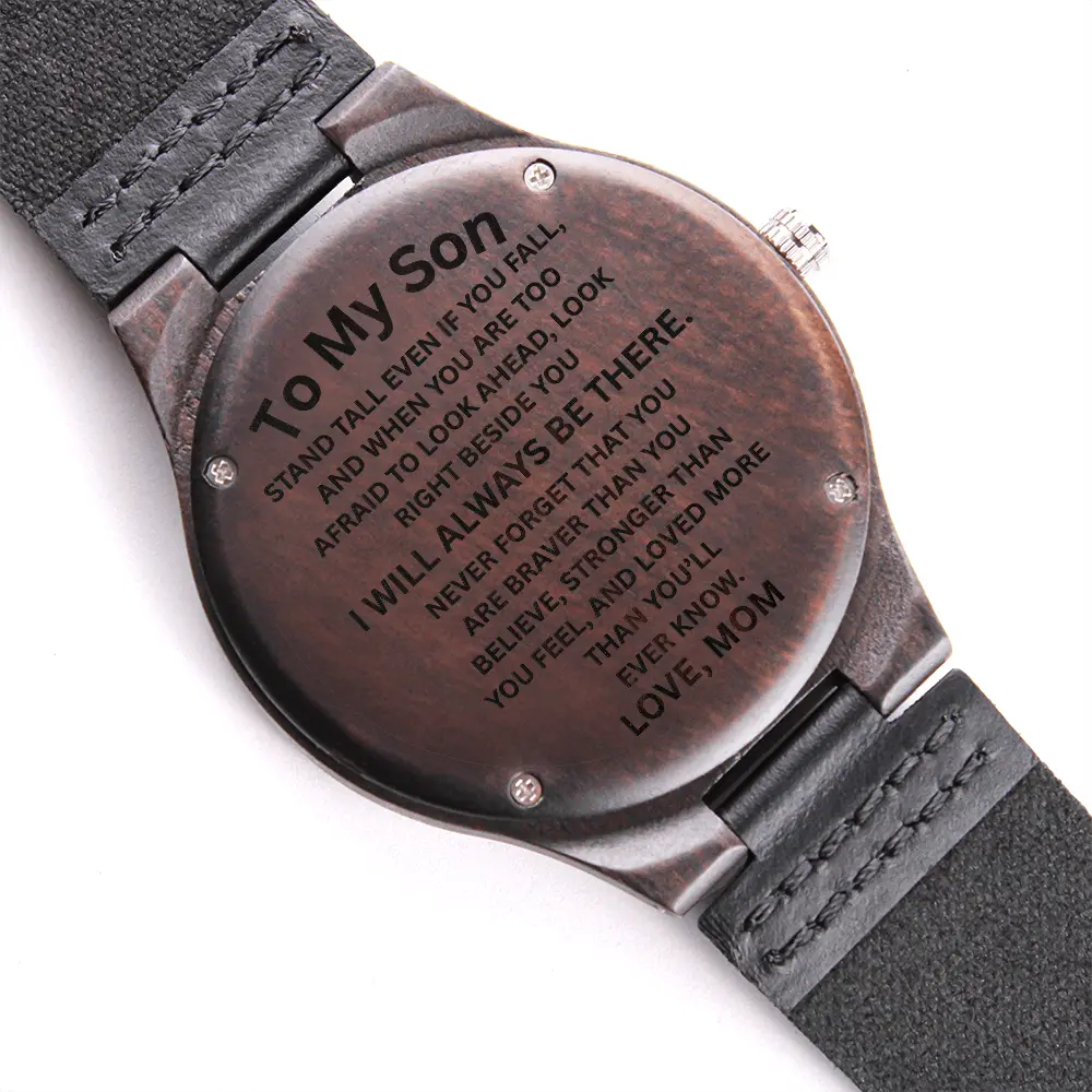 Wooden Engraved Watch For Son