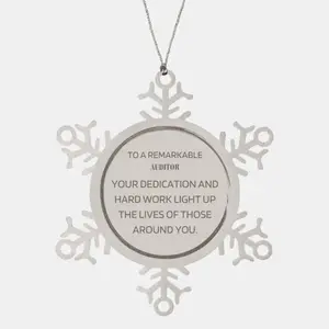 Remarkable Auditor Gifts, Your dedication and hard work, Inspirational Birthday Christmas Unique Snowflake Ornament For Auditor, Coworkers, Men, Women, Friends