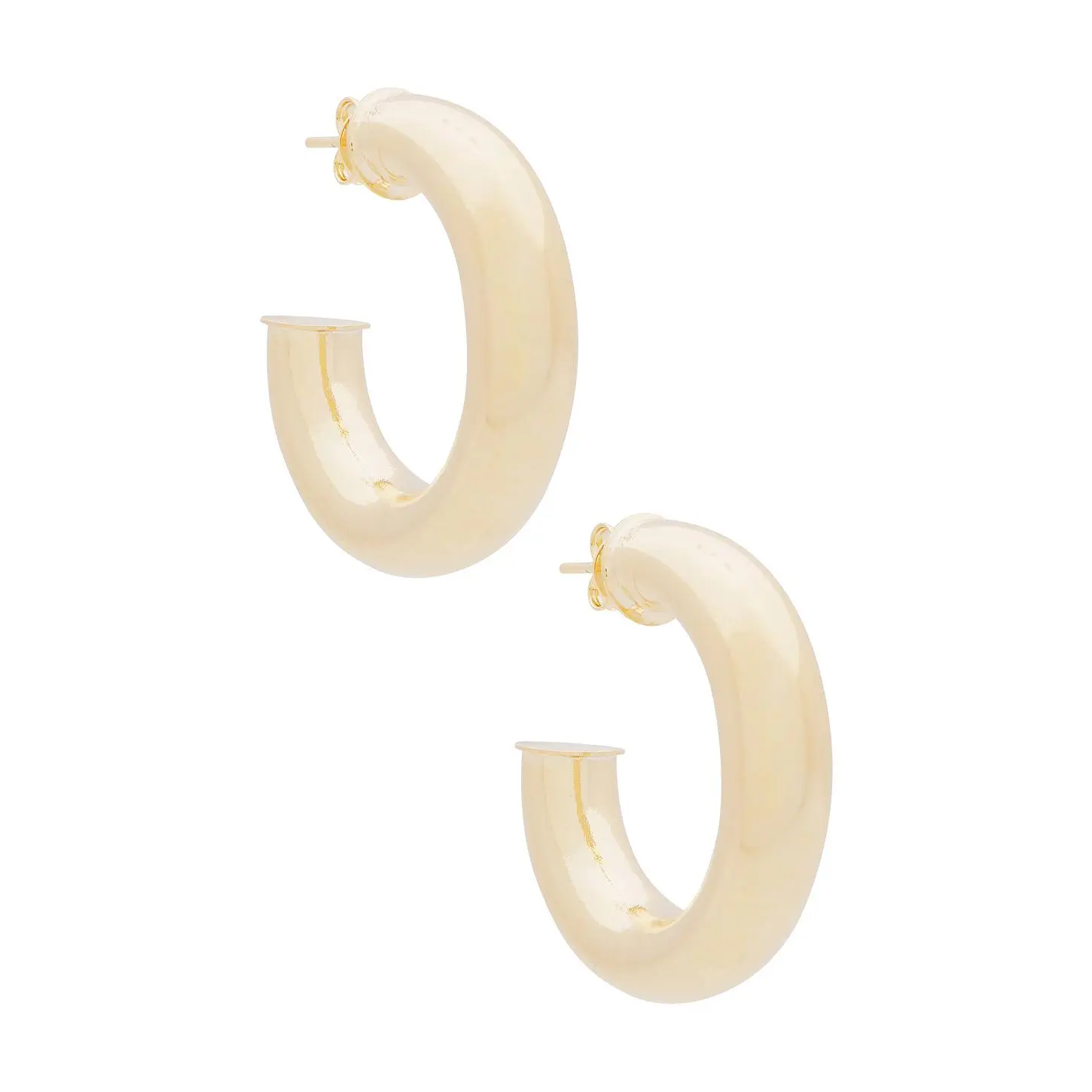 The M Jewelers NY The Madison Hoops in Gold The M Jewelers NY The Madison Hoops in Gold