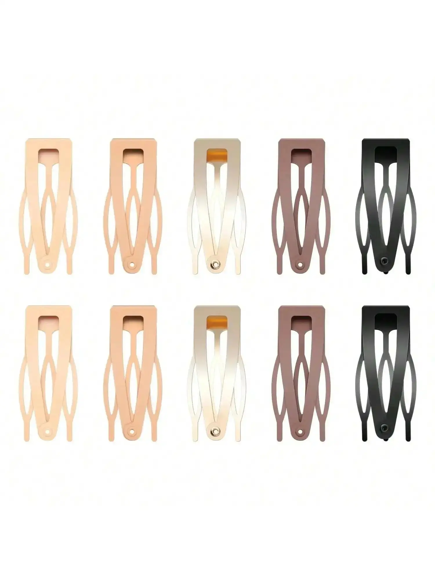 10pcs Bangs Comb Clip, Cute Hair Comb, Metal Snap Button Hair Clip, Unique Snap Hair Clips, 3 Prong Hair Clips, Water Drop Metal Hairpins, Flat Hair Clips