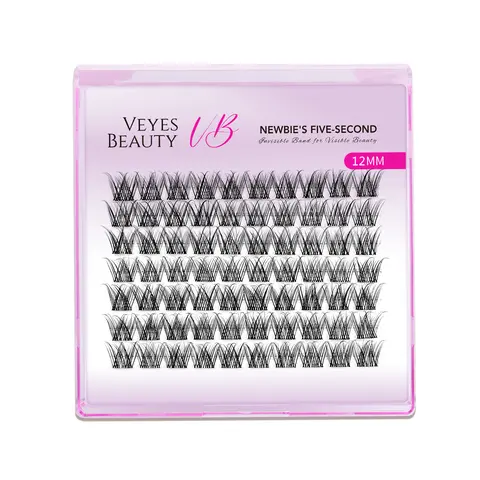 VEYESBEAUTY LuxeBold Clusters Lashes Kit, 10mm-18mm Single Length, Invisible Band Wispy Soft Lightweight Cosmetic Eyelash Extensions for Adult Makeup