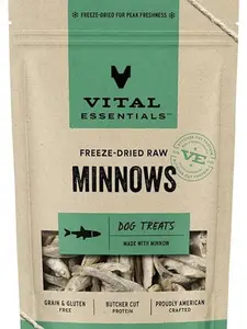 Vital Essentials Freeze Dried Raw Single Ingredient Dog Treats, Minnows, 1 oz