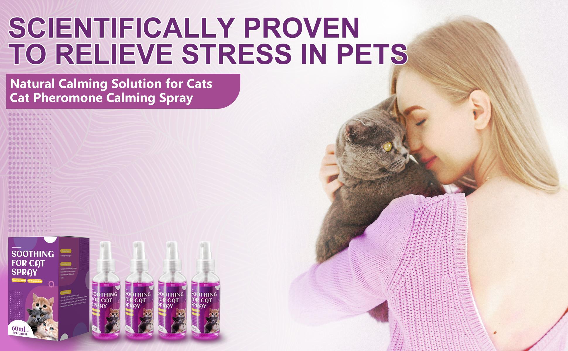 Cats Calming Pheromone Spray & Calming Solution for Cats, Anti Anxiety Pet Products - Feline Calm Pheromones, Cats Reduces Scratching Furniture Peeing Marking Calming Cat for Travel