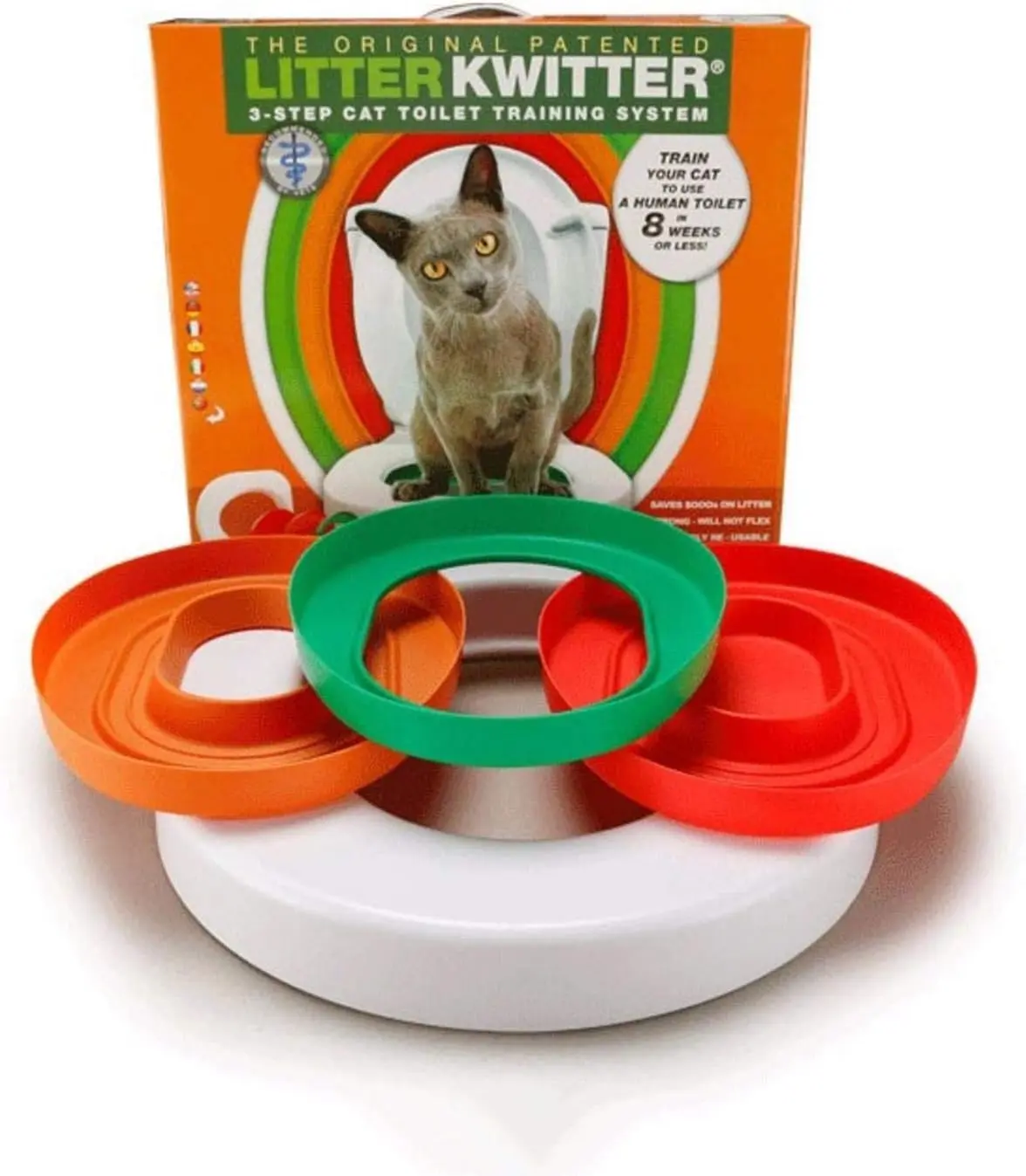 Cat Toilet Training System By Litter Kwitter - Teach Your Cat to Use the Toilet - With Instructional DVD