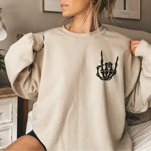 Skeleton Halloween Sweatshirt, Skeleton Sweatshirt, Skeleton Halloween Shirt, Fall Sweatshirt for Women, Spooky Season Hoodie, Fall Season