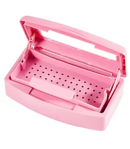 Nail Art Tool, Plastic Clean Sterilizer Box Storage Organizer for Nail, Tweezers, Hair Salon, Spa & Cutter Manicure Equipment (1 Pcs)