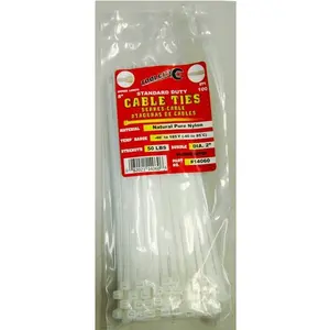 Zip Tie 8" 50lb. Tensile Standard Duty  100 PC Natural