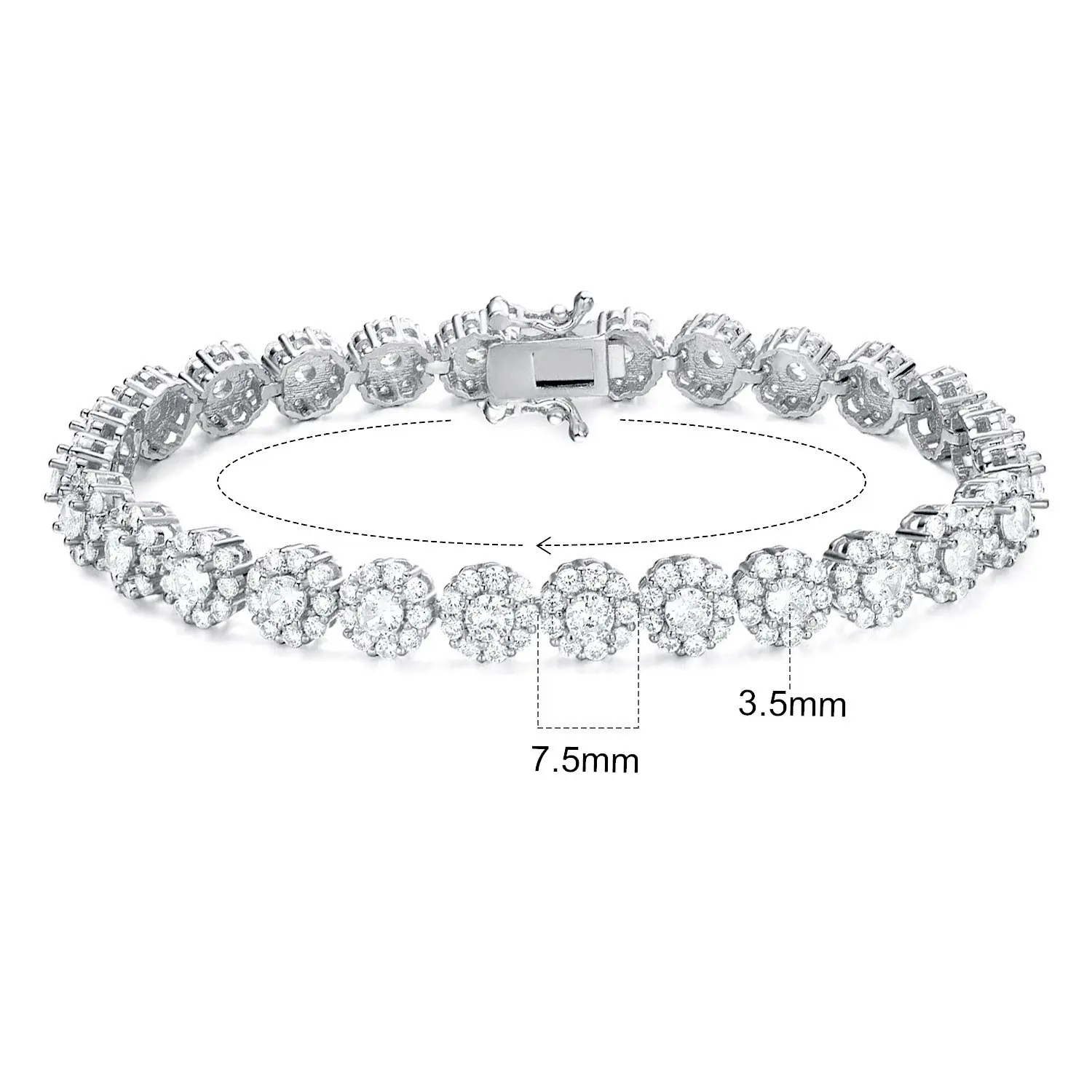 3.5mm white gold bracelet