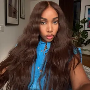 Body Wave Chocolate Brown 13x4 Lace Front Wigs 13x6 HD Transparent Lace Human Hair Wigs Pre Plucked Color #2 Frontal Wigs With Baby Hair For Woman
