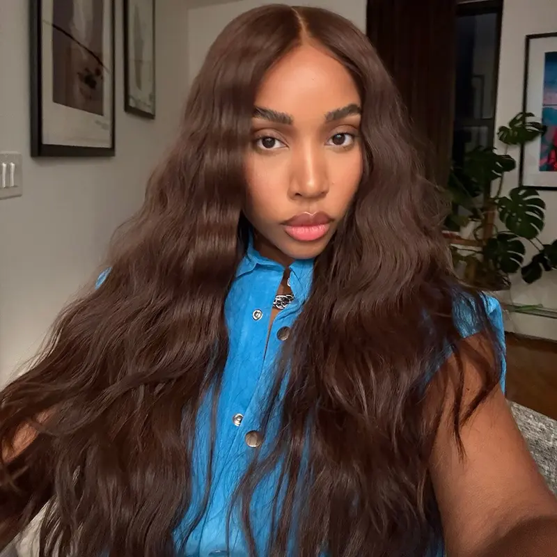 Body Wave Chocolate Brown 13x4 Lace Front Wigs 13x6 HD Transparent Lace Human Hair Wigs Pre Plucked Color #2 Frontal Wigs With Baby Hair For Woman