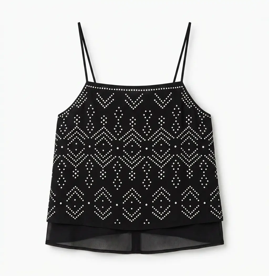 Camila - Rhinestone Geo Pattern Cami Top