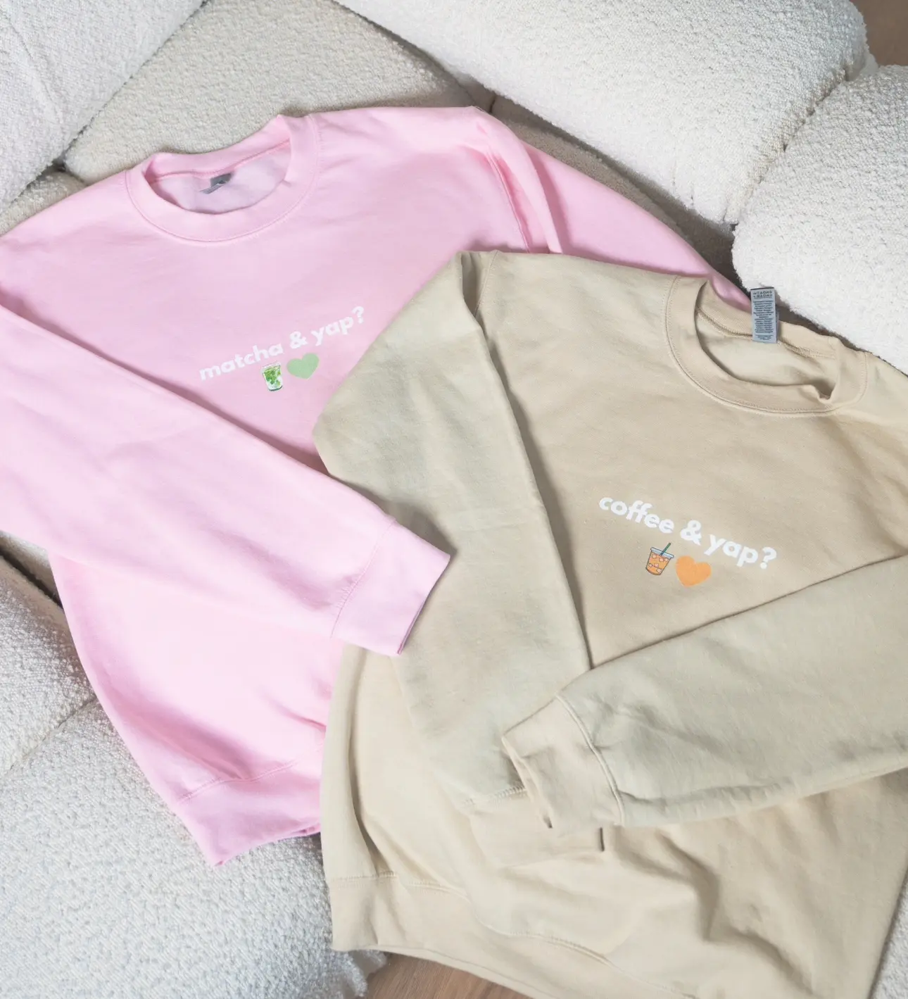 Coffee and yap ? Matcha and yap? Crewneck Sweatshirt