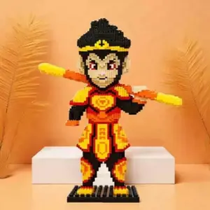 Journey to the West Monkey King 3D Puzzle Building Blocks Decoration, Bookshelf Home Office Cabinet Decor, Party Living Room TV Stand Display
