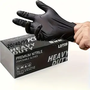 100pcs Nitrile Gloves, Disposable Cleaning Gloves for Home & Kitchen Use, Heavy-Duty One-Time Use Gloves for Household Chores, Durable Cleaning Gloves