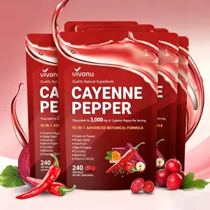 （Flash Sale 4-pack） Cayenne Pepper Softgels Supplement, Supports Leg Vein, Heart and Blood Vessel Health, with Vitamin E D3+K2 and Extracts of Grape Seed, Hawthorn, Beetroot and Others (240 Softge /1 Bag) SummerVibes