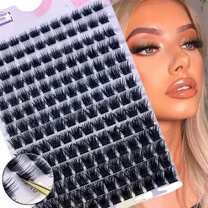 168 Clusters of Mink Fur Faux Eyelashes, 0.07mm D Curl, 9-16mm Mixed Natural, 3D DD Curl, Personal Eyelash Cluster, DIY Lash Clusters, Eyelash Extension, Cosmetic Lengthening Volumizing False Lashes