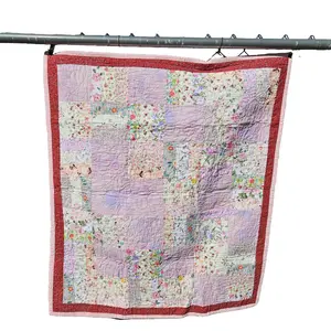HANDMADE PATCHWORK QUILT - 40X36 BABY GIRL