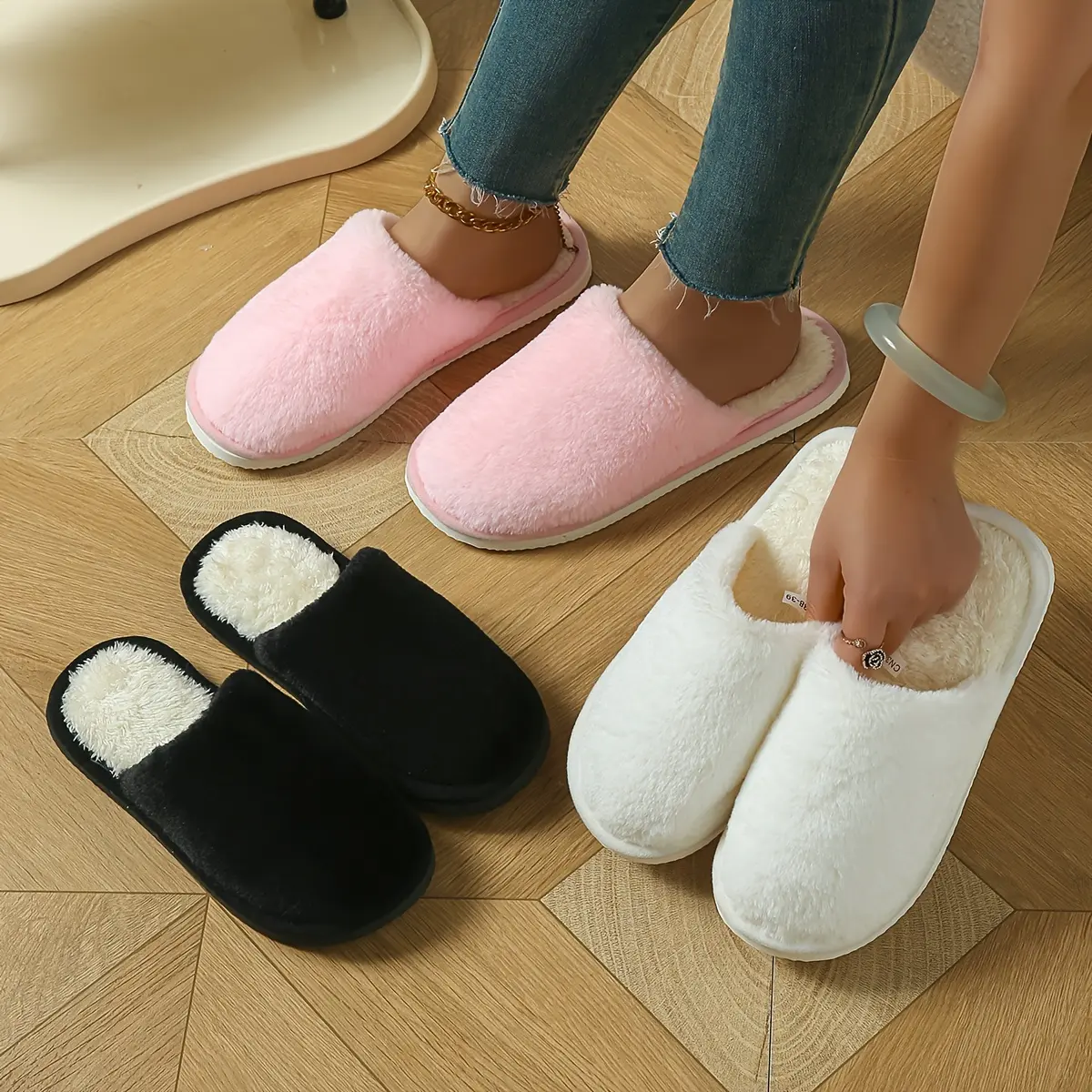 Women Men Christmas Slippers Memory Foam Slippers Warm House Slippers Cozy Fuzzy Bedroom Home Shoes for Indoor Outdoor