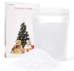 100g Flocking Powder Velvet Fibers for Christmas Tree Crafts Squishy Nails Art Doll Decorations DIY Scenery (White)