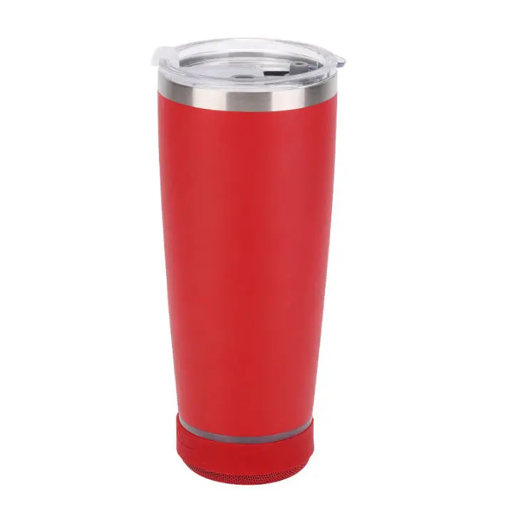 20oz Bluetooth Speaker Tumbler with Detachable Light-Up Speaker, Bluetooth 5.3, Vacuum Insulated Travel Cup with 316 Stainless Steel Inner Liner, Dual-Drink Lid, Type-C Charging