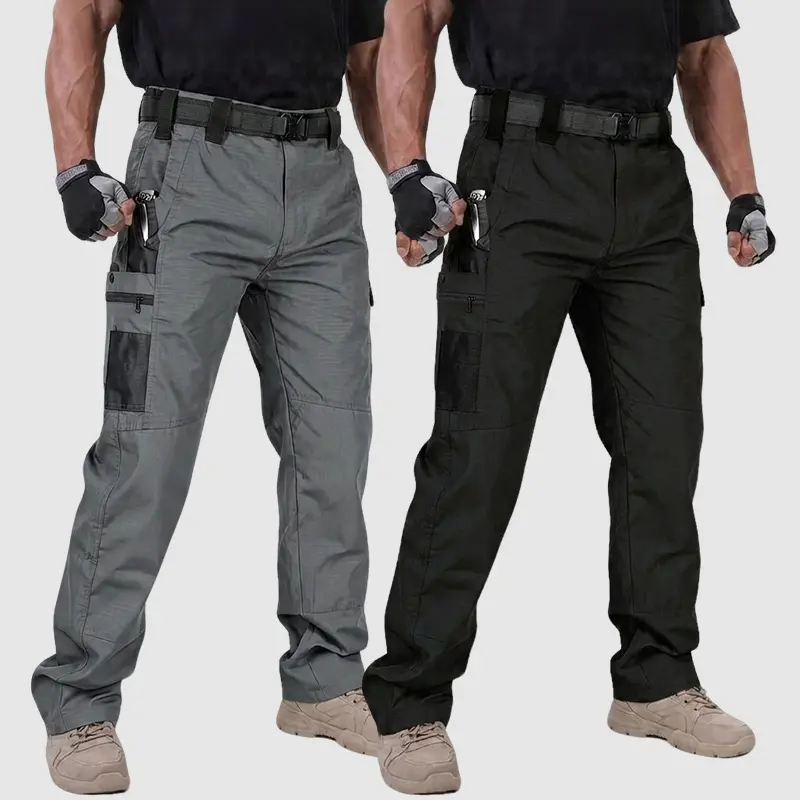 Homug 2PCS Tactical Cargo Work Pants for Men, Ripstop, Water-Resistant, 9 Pockets, Breathable, Hiking & Construction Pants