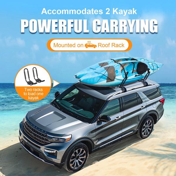 2 pairs Canoe Boat Kayak Roof Rack Car SUV Truck Top Mount Carrier J Cross Bar