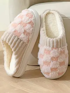 Women's Cotton Fuzzy Slippers Warm Plush Memory Foam Lightweight House Indoor Shoes