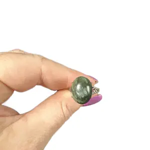 Large Oval Seraphinite S925 silver adjustable ring