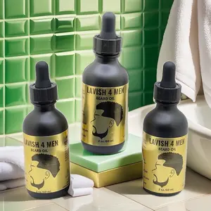 Lavish 4 Men Beard Oil 60ml - Organic Amino Acid, Argan & Grape Seed Oil, Coconut Oil, Anti-Dandruff & Shiny Comfort for Healthy Facial Hair