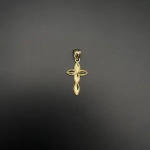 10k Gold Cross Pendant with Intricate Design for Everyday Wear