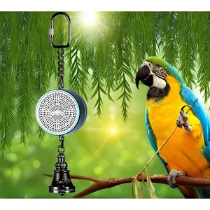 Bird Toys Parrot Talking Coach & Interactive Voice Bell for Parakeet, African Grey, Amazon Parrots, Quaker, Cockatiel, Conure (Blue)