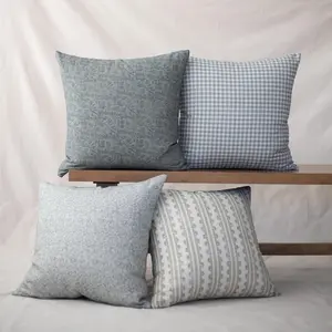 Modern Decorative Throw Pillow Covers - 100% Cotton - Laken - 22x22 - Set of 4