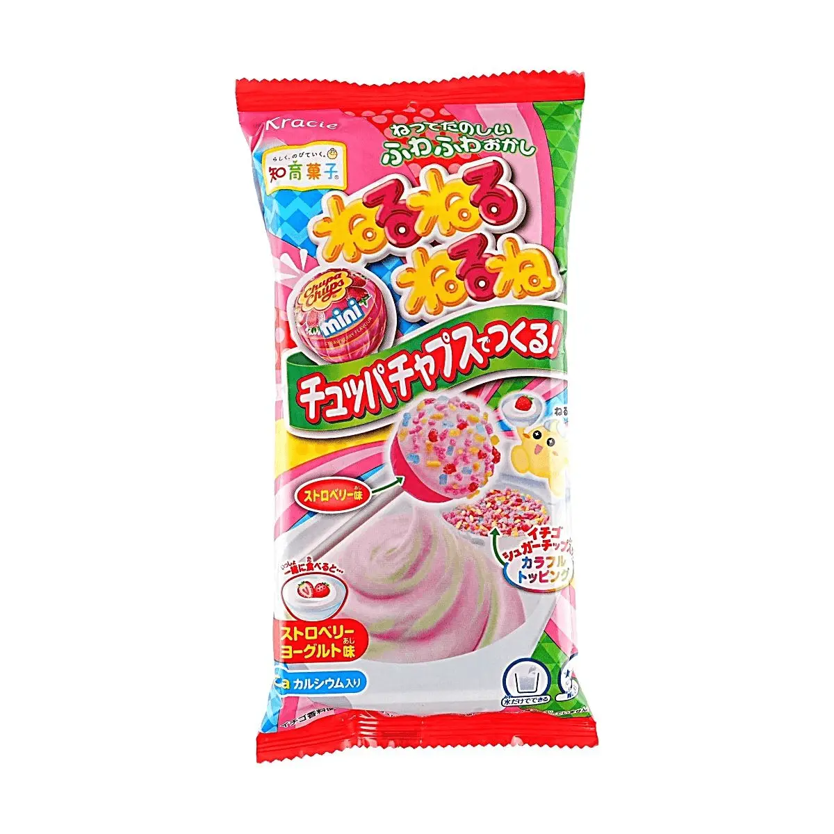 Kracie DIY Lollipop Kit - Strawberry Yogurt Flavor 22g | Fun Edible Toy, Calcium Enriched, Collaboration with Chupa Chups