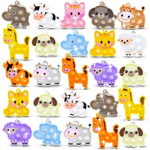 P-SRT01  30pcs Party Favors for Kids Fidget Toys Bulk Mini Pop Keychain Stocking Stuffers Birthday Carnival Treasure Classroom Prizes Toddler Toys Fidget Pack Stress Relief Toys