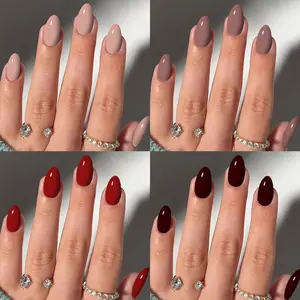96pcs Short Oval Nail Tips Set, Nail Extension Set, Nail Kit, Includes Jelly Glue & Nail File, Glossy Finish, Perfect for Women and Girls Daily Use