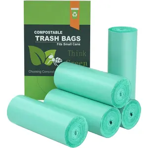 200 Counts  Mini Trash Bags,1.2 Gallon Small Compostable Trash Bags, Unscented Compost Bags, Fit 4.5-5 Liter Trash Can,1-1.5 Gallon
