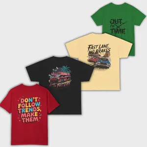 Graphic Tee Streetwear Combo of 4 for both women men Menswear Soft