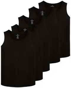 Real Essentials 5 Pack: Men's Dry-Fit Muscle Tank Top Sleeveless Shirts Workout Tees Athletic Gym (Big & Tall Available)