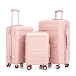 20/24/28 Inch 3PCS ABS Hard Shell Luggage Set, Matching Color Design, Lightweight Wear-resistant Suitcase with Silent Smooth Spinner Wheels and Safety Combination Lock, Perfect for Travel, Business Trip and Outdoor Vacation