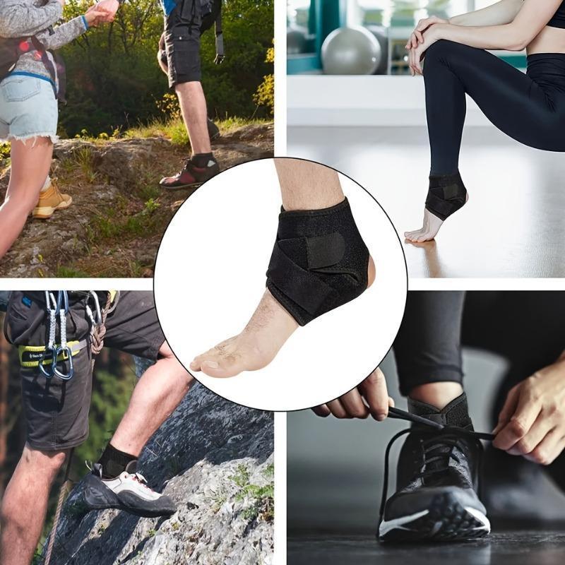 Ankle Brace Support for Men and Women - Compression Support for Sprained Ankle - Open Heel Foot Adjustable Straps for Recovery - Achilles Tendon Support Stabilizing Bandage 4 Pack