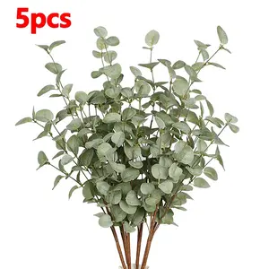 5Pcs 68cm Faux Eucalyptus Leaves Stems Artificial Greenery for Home Wedding Vase Decor