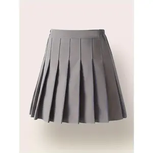 Solid Color Pleated Skirt with Safety Shorts Girls School Uniform Style Perfect for School Daily Wear and Campus Activities